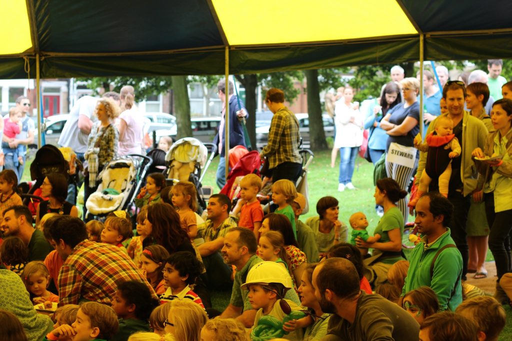 Children in a Big Top  Tentwatching a circus show